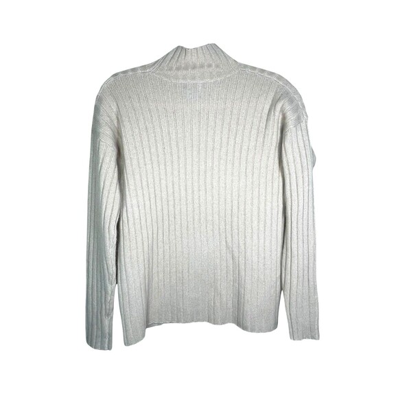 C by Bloomingdales Ribbed Mock Neck Women's Sweater Cashmere Size XS Neutral - Picture 3 of 10